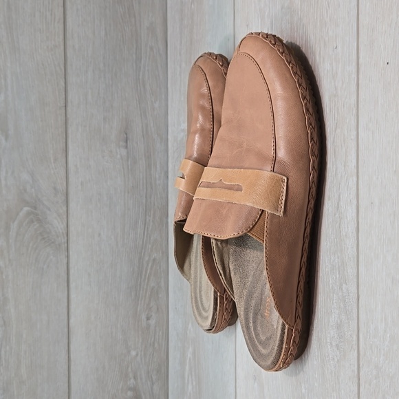 Aetrex Women Leather Loafer Mule Flats shoes sz 8.5 - Picture 2 of 13